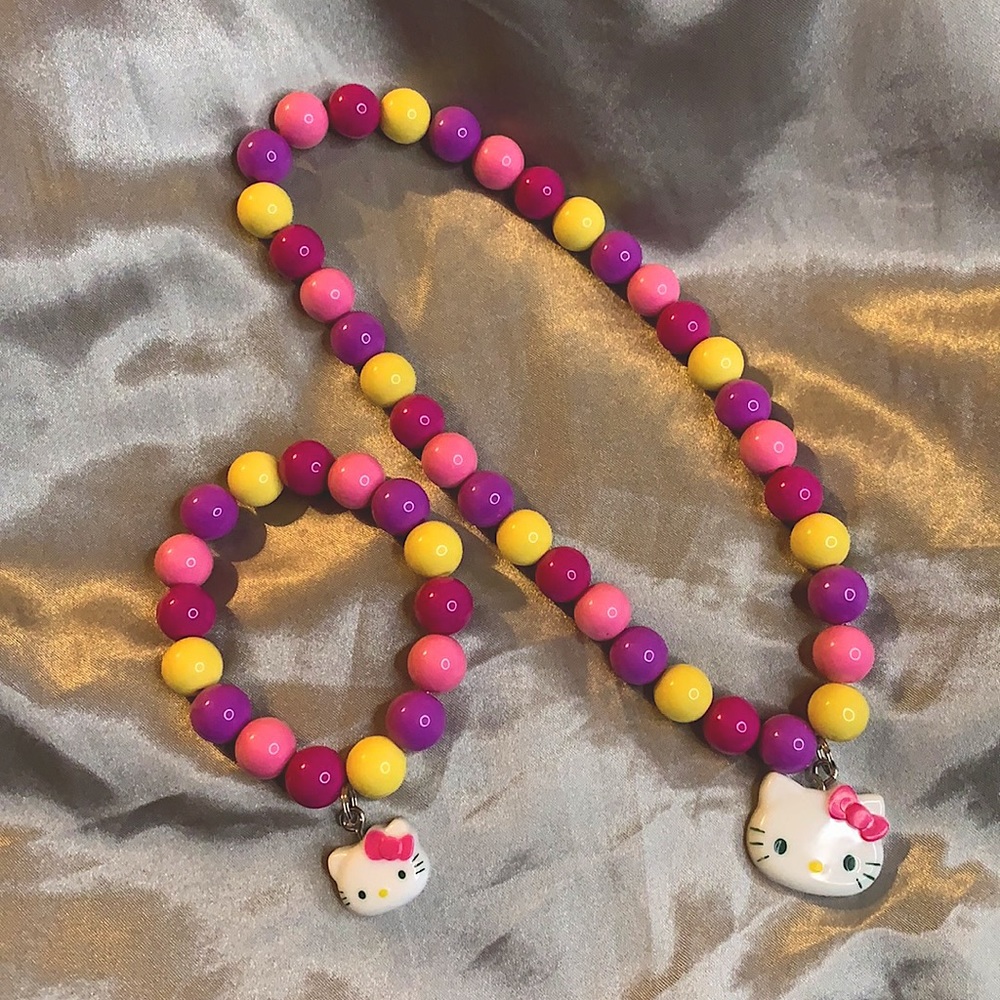 Hello Kitty Necklace and Bracelet set